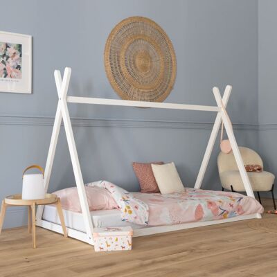 Happy Garden Cama tipi infantil blanca 190x90cm Happy Garden Cama tipi infantil blanca 190x90cm
