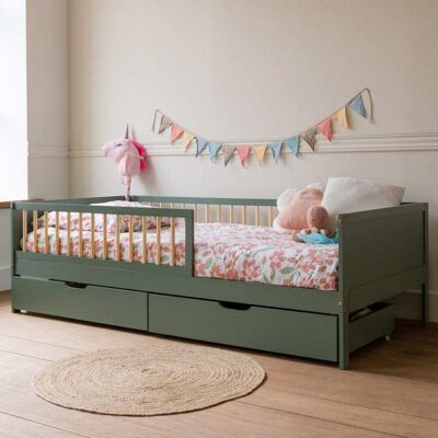 Happy Garden Cama infantil con cajones 190x90cm madera verde Happy Garden Cama infantil con cajones 190x90cm madera verde