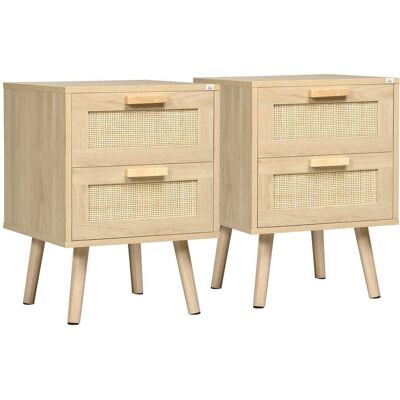 Homcom Mesillas de noche 40x40x56 cm madera natural Homcom Mesillas de noche 40x40x56 cm madera natural