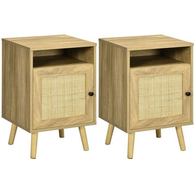 Homcom Mesitas de noche 39x35x60 cm madera natural Homcom Mesitas de noche 39x35x60 cm madera natural