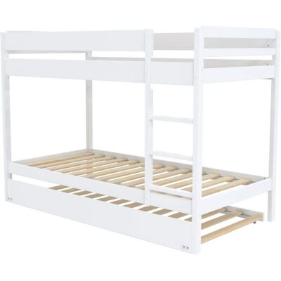 WALLY - WALLY - 90x190 - Blanco - Litera con cajón WALLY - WALLY - 90x190 - Blanco - Litera con cajón