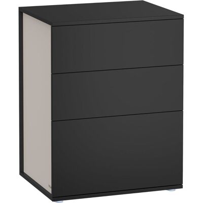 VASAGLE Mesita de noche de 35 x 45 x 58,3 cm de color negro y beige VASAGLE Mesita de noche de 35 x 45 x 58,3 cm de color negro y beige