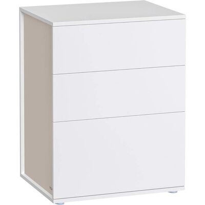 VASAGLE Mesita de noche de 35 x 45 x 58,3 cm de color blanco y beige VASAGLE Mesita de noche de 35 x 45 x 58,3 cm de color blanco y beige