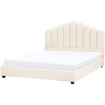 Cama Doble de Terciopelo Beliani Vincennes - Cama Cama Doble de Terciopelo Beliani Vincennes - Cama