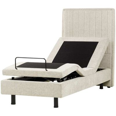 Beliani Cama individual de tejido beige 80x200 Beliani Cama individual de tejido beige 80x200