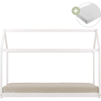Sunny Cama cabaña blanca, sin colchón, 206 x 98 x 154 cm Sunny Cama cabaña blanca, sin colchón, 206 x 98 x 154 cm