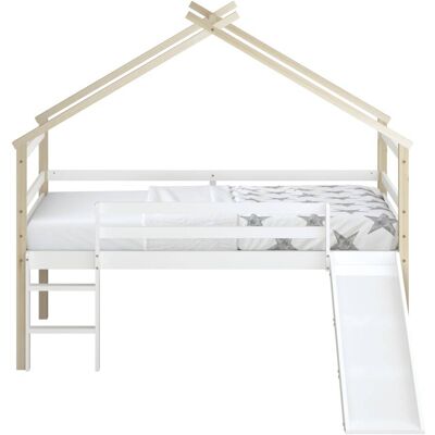 Sunny Cama infantil con tobogán marrón y blanco - 213 x 186 x 183 cm Sunny Cama infantil con tobogán marrón y blanco - 213 x 186 x 183 cm