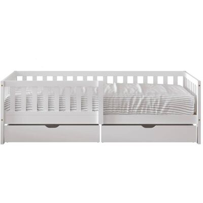 Sunny Cama infantil con 2 cajones, blanca - sin colchón - 206 x 98 cm Sunny Cama infantil con 2 cajones, blanca - sin colchón - 206 x 98 cm