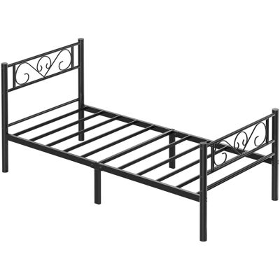 VASAGLE Marco de cama de metal para colchón de 90 x 190 cm de color negro VASAGLE Marco de cama de metal para colchón de 90 x 190 cm de color negro