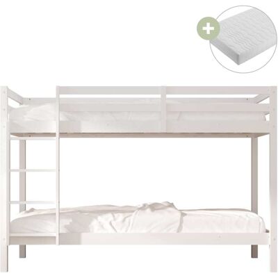 Sunny Litera blanca - con 2 colchones híbridos 90 x 200 Sunny Litera blanca - con 2 colchones híbridos 90 x 200