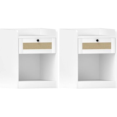 Homcom Mesitas de noche 40x40x53 cm blanco Homcom Mesitas de noche 40x40x53 cm blanco