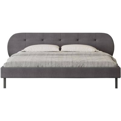 Concept Usine Cama tapizada 140x190cm gris con cabecero y somier Concept Usine Cama tapizada 140x190cm gris con cabecero y somier