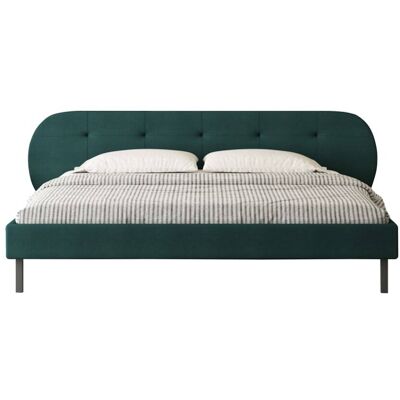 Concept Usine Cama tapizada verde 160x200cm con cabecero y somier Concept Usine Cama tapizada verde 160x200cm con cabecero y somier