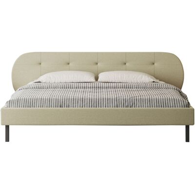 Concept Usine Cama tapizada 160x200cm beige con cabecero y somier Concept Usine Cama tapizada 160x200cm beige con cabecero y somier