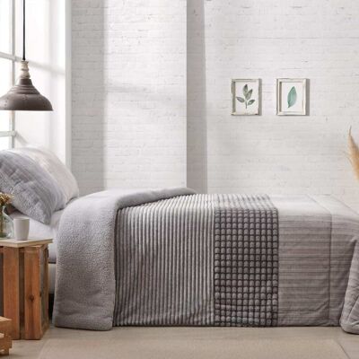 Manterol Edredón borreguito geometrico gris - CAMA 180cm Manterol Edredón borreguito geometrico gris - CAMA 180cm