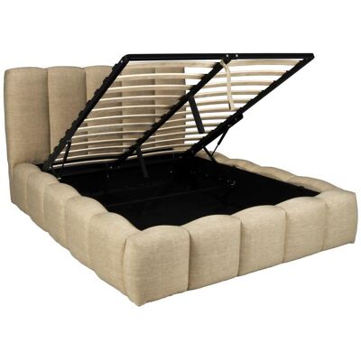 Weber Cama con canapé tapizada en beige 140 x 190 cm Weber Cama con canapé tapizada en beige 140 x 190 cm