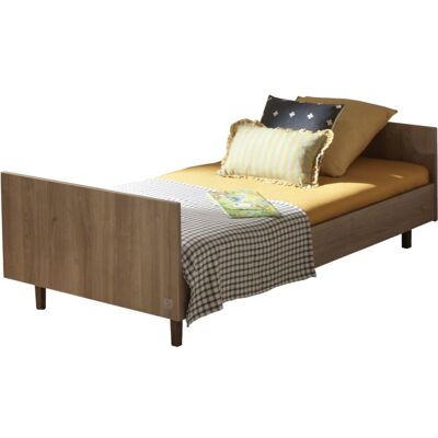 Sauthon Cama juvenil 190x90cm en roble mokka decoración madera Sauthon Cama juvenil 190x90cm en roble mokka decoración madera