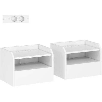 Homcom Mesitas de noche 40x29x29 cm blanco Homcom Mesitas de noche 40x29x29 cm blanco