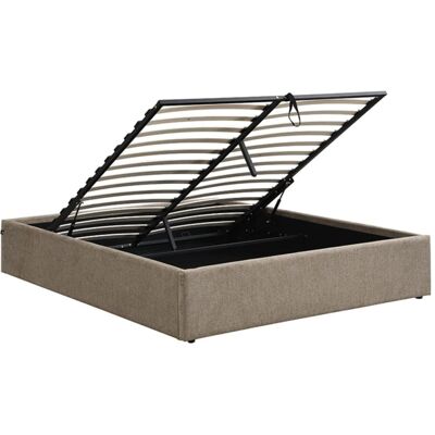 Calicosy Cama con arcón 140x190 cm en tejido jaspeado - marrón Calicosy Cama con arcón 140x190 cm en tejido jaspeado - marrón