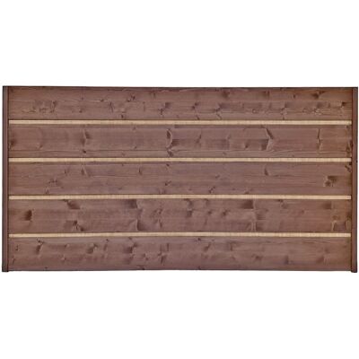 NATYAL Cabecero de madera tono oscuro con rafia natural para cama de 135cm NATYAL Cabecero de madera tono oscuro con rafia natural para cama de 135cm