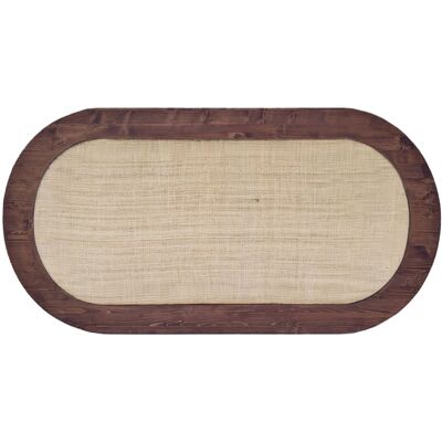 NATYAL Cabecero ovalado de madera rafia natural para cama 150cm tono oscuro NATYAL Cabecero ovalado de madera rafia natural para cama 150cm tono oscuro
