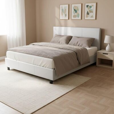 Weber Cama atlanta 140 x 190 cm + 1 somier + 1 colchón iris / blanco Weber Cama atlanta 140 x 190 cm + 1 somier + 1 colchón iris / blanco