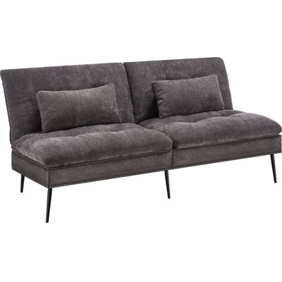 Tectake Sofá cama, acero, poliéster, estructura metálica, tapizado, gris Tectake Sofá cama, acero, poliéster, estructura metálica, tapizado, gris