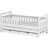 AKL FURNITURE Cama para niño Madera de pino Blanco 90x190