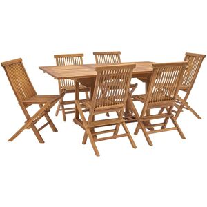 Bois Dessus Bois Dessous Salón de jardín de teca maciza aceitada con mesa extensible 6/8 pers.