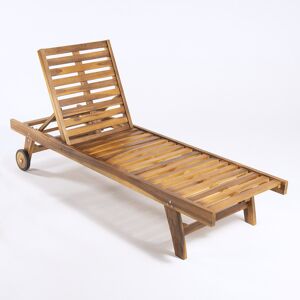 Edenjardin Tumbona con ruedas reclinable de madera de teca