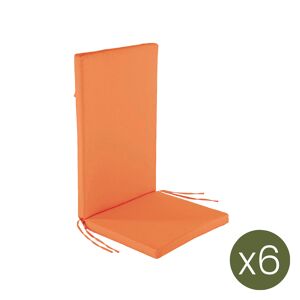 Edenjardin Pack de 6 cojines para sillones reclinables color naranja 114x48x5 cm