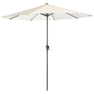 Edenjardin Parasol fijo redondo de jardín, tela de 270 cm, aluminio, color beige