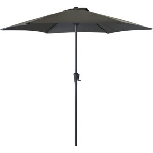 Edenjardin Parasol fijo redondo de exterior, tela de 270 cm, aluminio, color gris