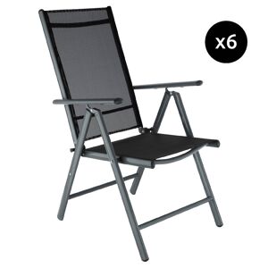 Tectake 6 sillas de jardín de aluminio aluminio antracita