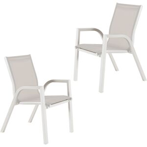 Edenjardin Pack 2 sillones apilables para exterior dimensiones compactas blanco