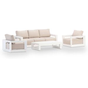 Defora Home Set jardin 5 plazas aluminio blanco