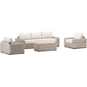 Defora Home Set jardin 5 plazas ratan sintetico gris