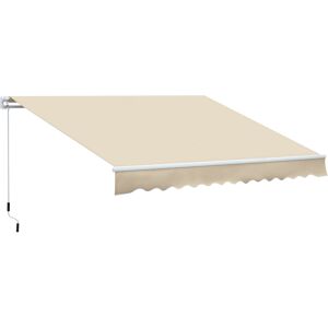 Outsunny Toldo manual retráctil color beige 350 x 250 cm