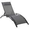 Outsunny Tumbona reclinable color gris 171 x 64 x 82cm