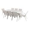 Edenjardin Conjunto de mesas y sillas mesa ampliable para exterior blanco