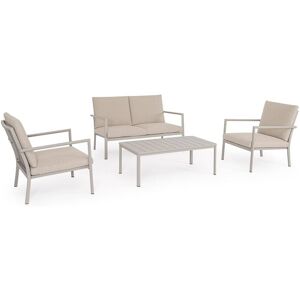 Bizzotto Sala con cojines de aluminio con sillones y mesa de centro rastin Bizzotto Sala con cojines de aluminio con sillones y mesa de centro rastin