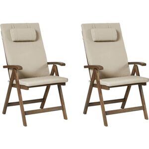 Beliani Silla de jardín de madera marrón Beliani Silla de jardín de madera marrón