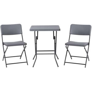 Beliani Conjunto de balcón plegable Gris Beliani Conjunto de balcón plegable Gris