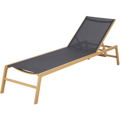 Maisons du Monde Tumbona apilable de aluminio efecto madera Maisons du Monde Tumbona apilable de aluminio efecto madera