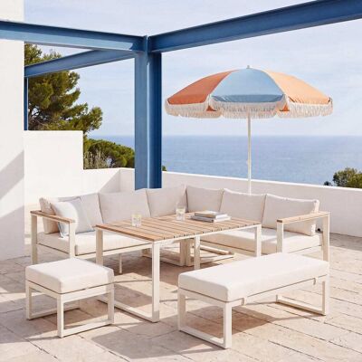 Maisons du Monde Conjunto de exterior de aluminio y acacia FSC para 8 personas Maisons du Monde Conjunto de exterior de aluminio y acacia FSC para 8 personas