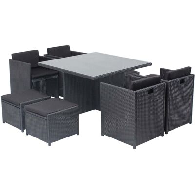 Concept Usine Salón de jardín encastrable 8 personas de resina trenzada negro/negro Concept Usine Salón de jardín encastrable 8 personas de resina trenzada negro/negro