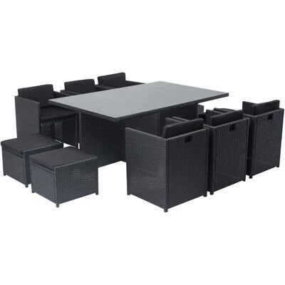 Concept Usine Salón de jardín encastrable 10 personas de resina trenzada negro/negro Concept Usine Salón de jardín encastrable 10 personas de resina trenzada negro/negro