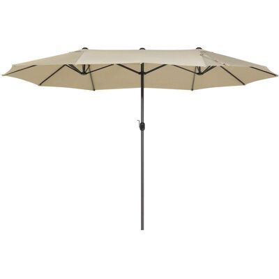 Sombrilla de jardín Beliani Tela Beige de Aluminio 247 cm Resistente a la Intemperie - Parasol de Jardín Sombrilla de jardín Beliani Tela Beige de Aluminio 247 cm Resistente a la Intemperie - Parasol de Jardín