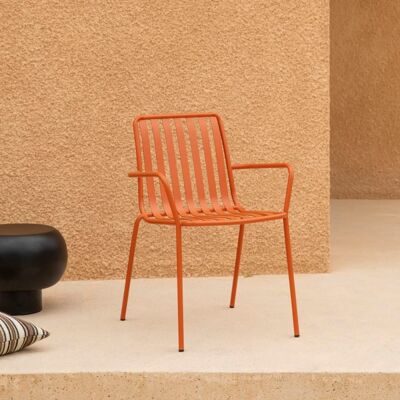 Tikamoon Sillón de jardín de metal naranja Tikamoon Sillón de jardín de metal naranja