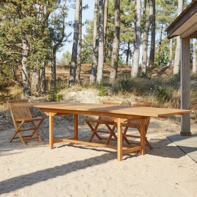 Tikamoon Mesa de jardín rectangular de madera de acacia maciza Tikamoon Mesa de jardín rectangular de madera de acacia maciza